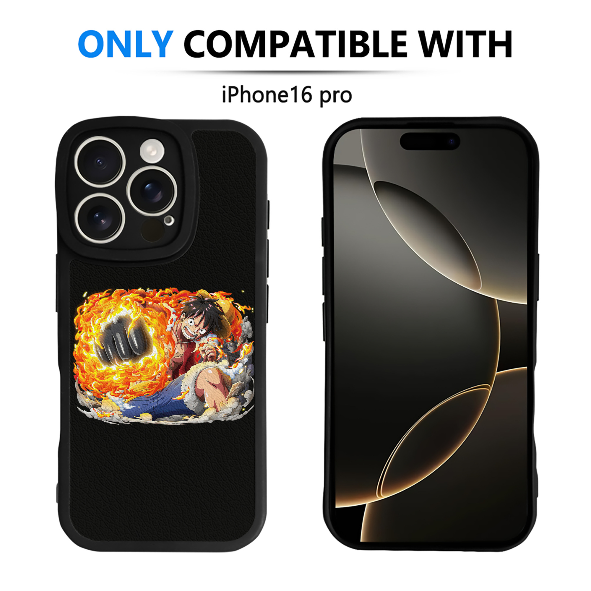 （画像用） ワンピース モンキー・D・ルフィ ONE PIECE Monkey D. Luffy 【iPhone 16シリーズ対応】シリコンスマホケース（レザー調） 材質：シリコン